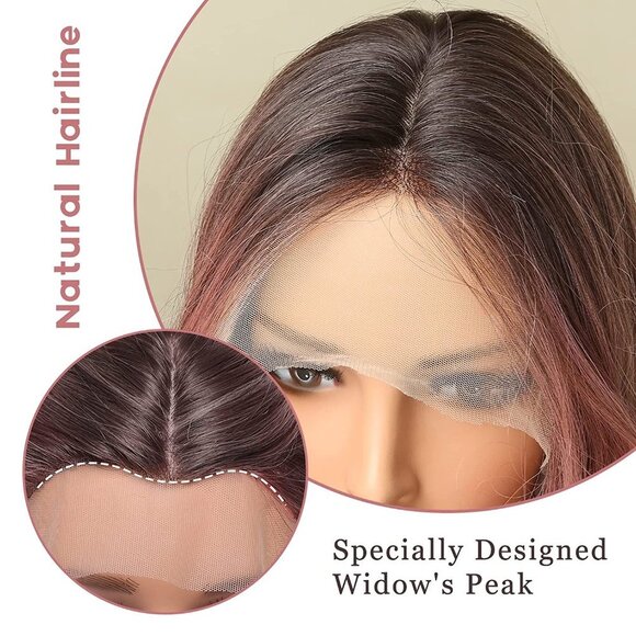 Ombre Pink Middle Part Lace Wig - Picture 6 of 7